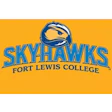 Skyhawks Fort Lewis College logo in blue and yellow