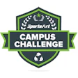 Sports/Art Campus Challenge logo with green and gray shield design