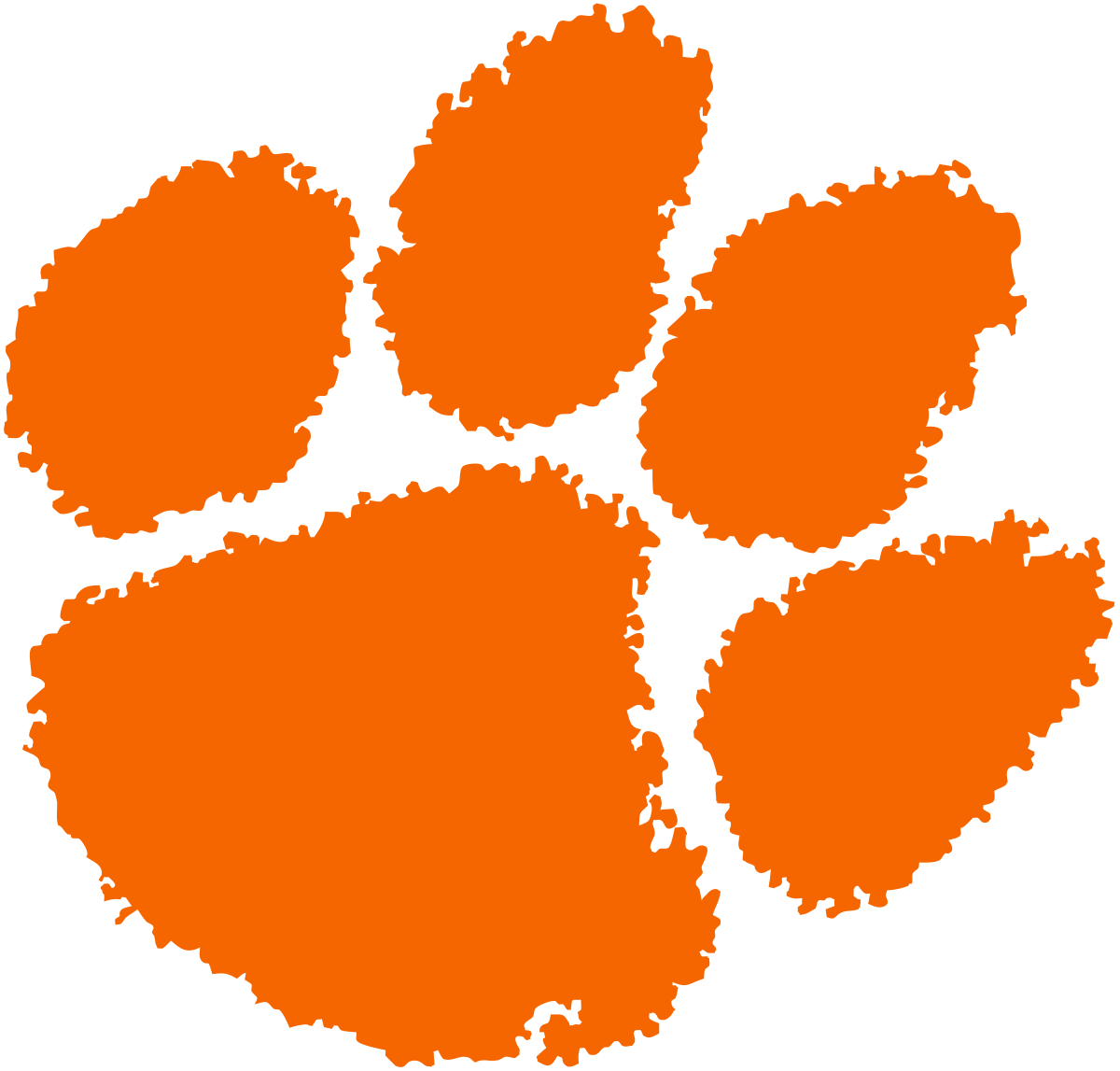 Clemson Tigers orange paw print logo