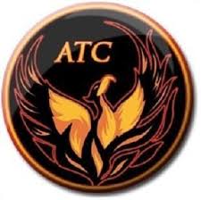 ATC phoenix logo in fiery orange and black circular emblem