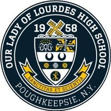 Our Lady of Lourdes High School official crest from 1968 in Poughkeepsie, NY
