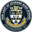 Our Lady of Lourdes High School official crest from 1968 in Poughkeepsie, NY