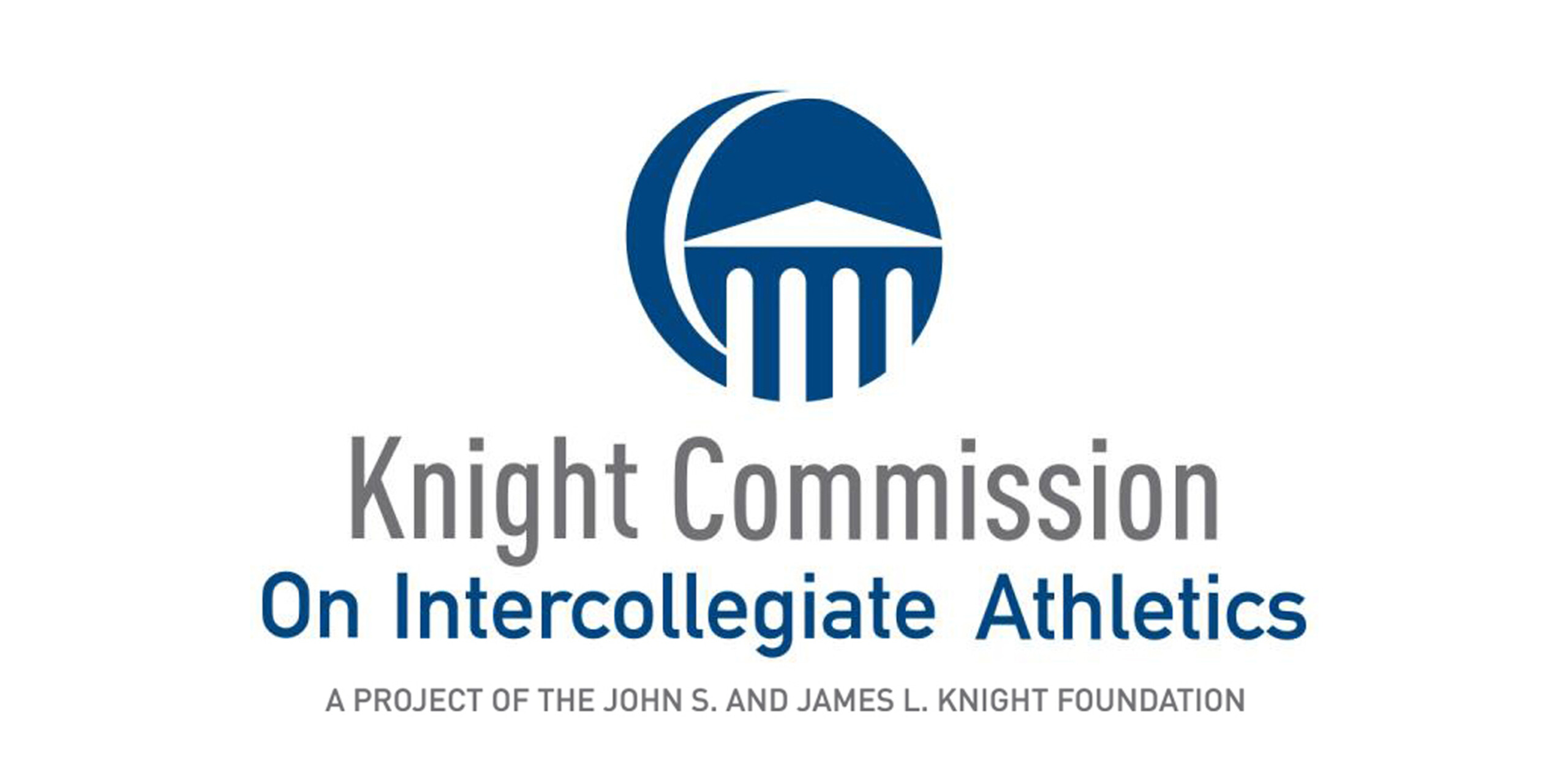 Knight Commission on Collegiate Athletics official logo with blue column symbol