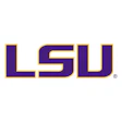 LSU logo in purple and gold letters with registered trademark symbol