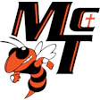 MCT logo with aggressive orange and black striped bee mascot