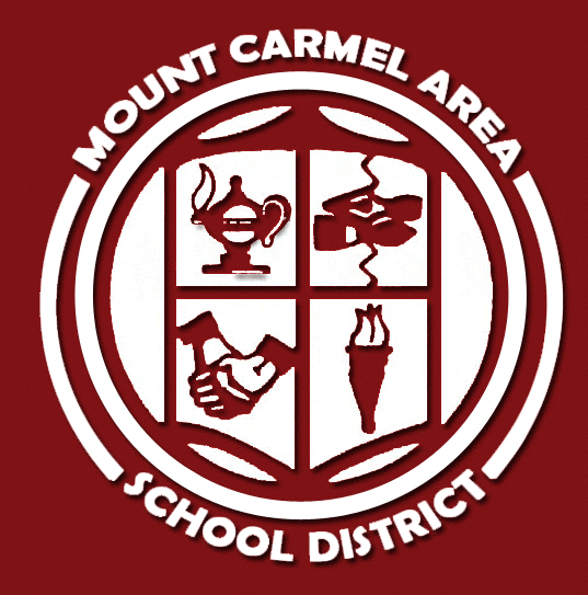 Mount Carmel Area School District official logo with symbolic quadrant icons
