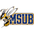 MSUB Yellowjackets logo with aggressive bee mascot in navy and yellow