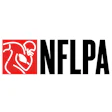NFLPA logo with red football player icon and black text