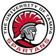 University of Tampa Spartans logo with red and gray Spartan warrior profile