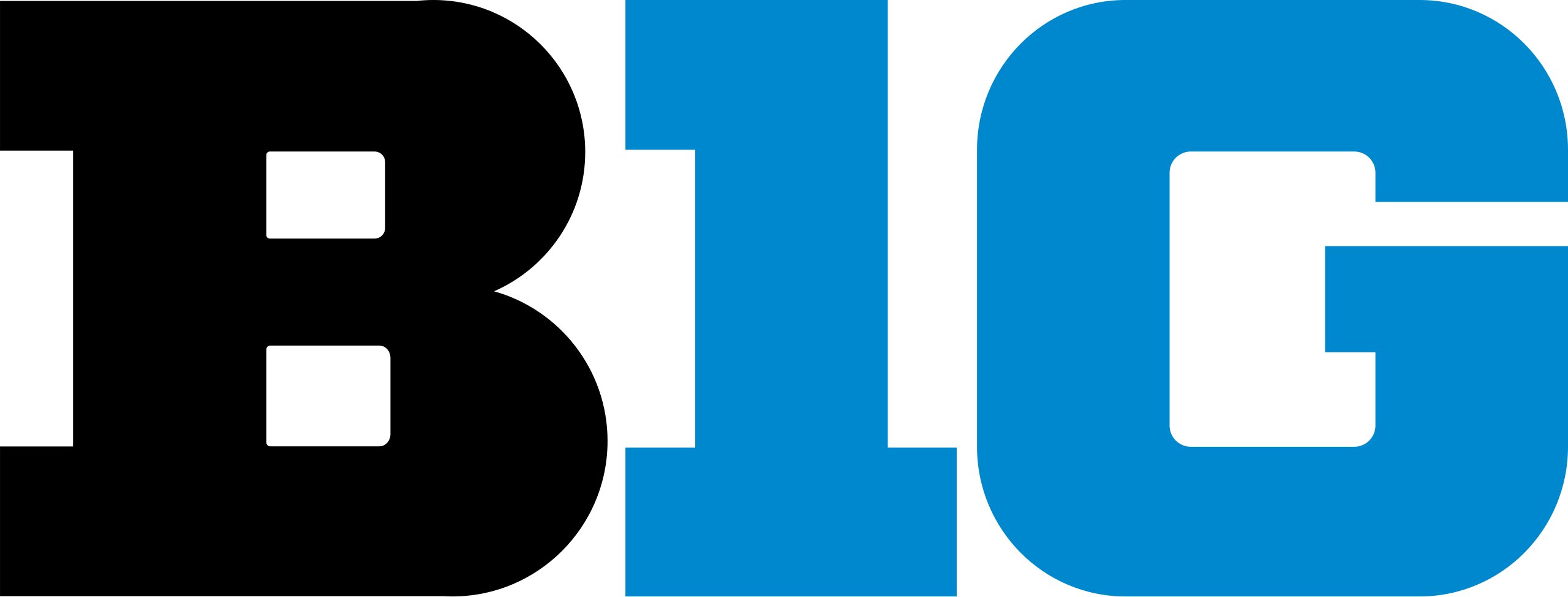 Big Ten Conference logo in black, white, and blue typography