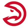 Atlanta Hawks NBA team red and white hawk head logo