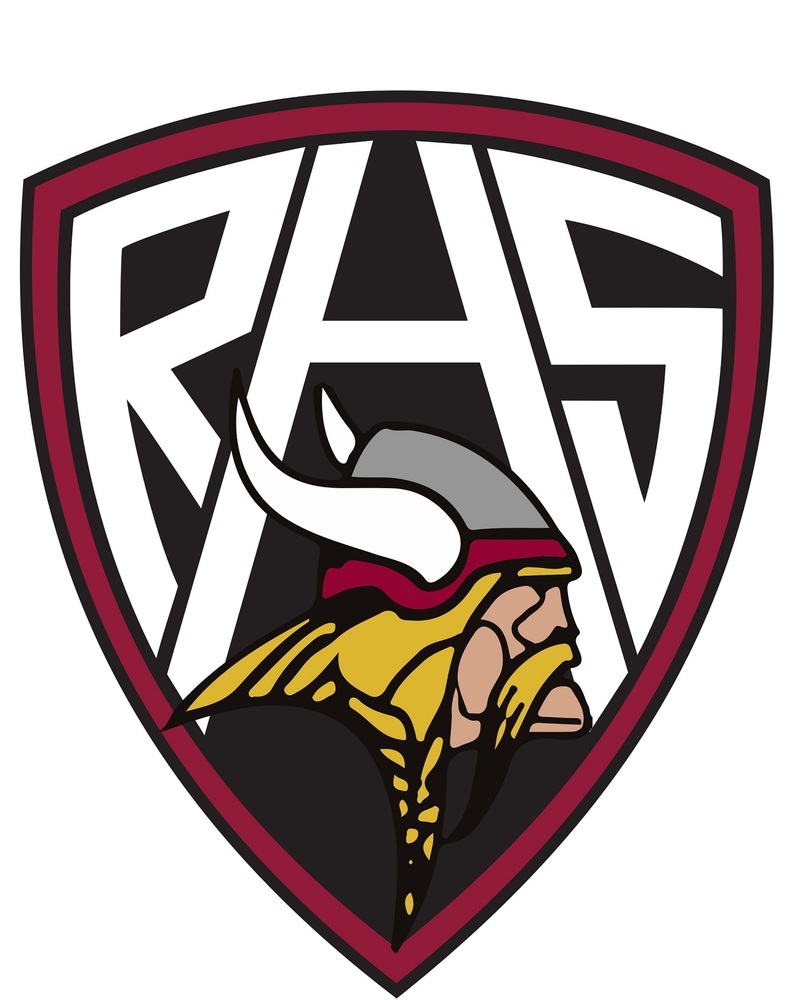 RAS shield logo featuring a Viking warrior in yellow and red