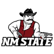 NM State Aggies logo featuring cowboy mascot with revolvers