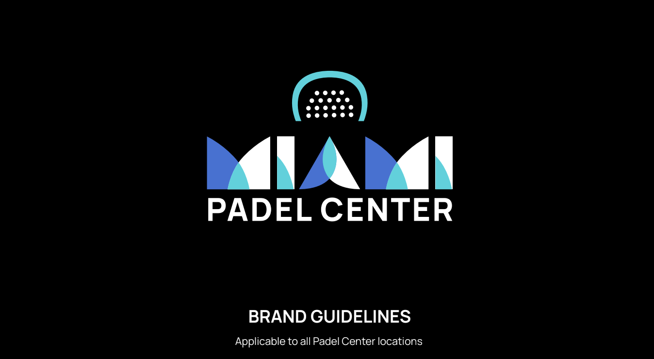Miami Padel Center logo with stylized text and paddle sports icon