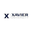 Xavier University official logo with navy blue X symbol and text