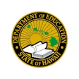 Hawaii Department of Education official seal with open book and sunburst design