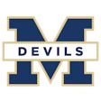 Devils team logo with navy blue M and gold outline
