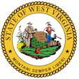 West Virginia state seal with pioneers, agriculture, and June 20, 1863 date