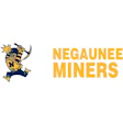 Negaunee Miners athletic logo with running miner mascot in blue and yellow