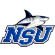 NSU shark logo with blue letters and shark mascot