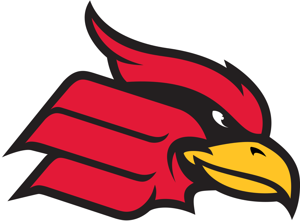 Red and black cardinal mascot logo with sharp graphic design