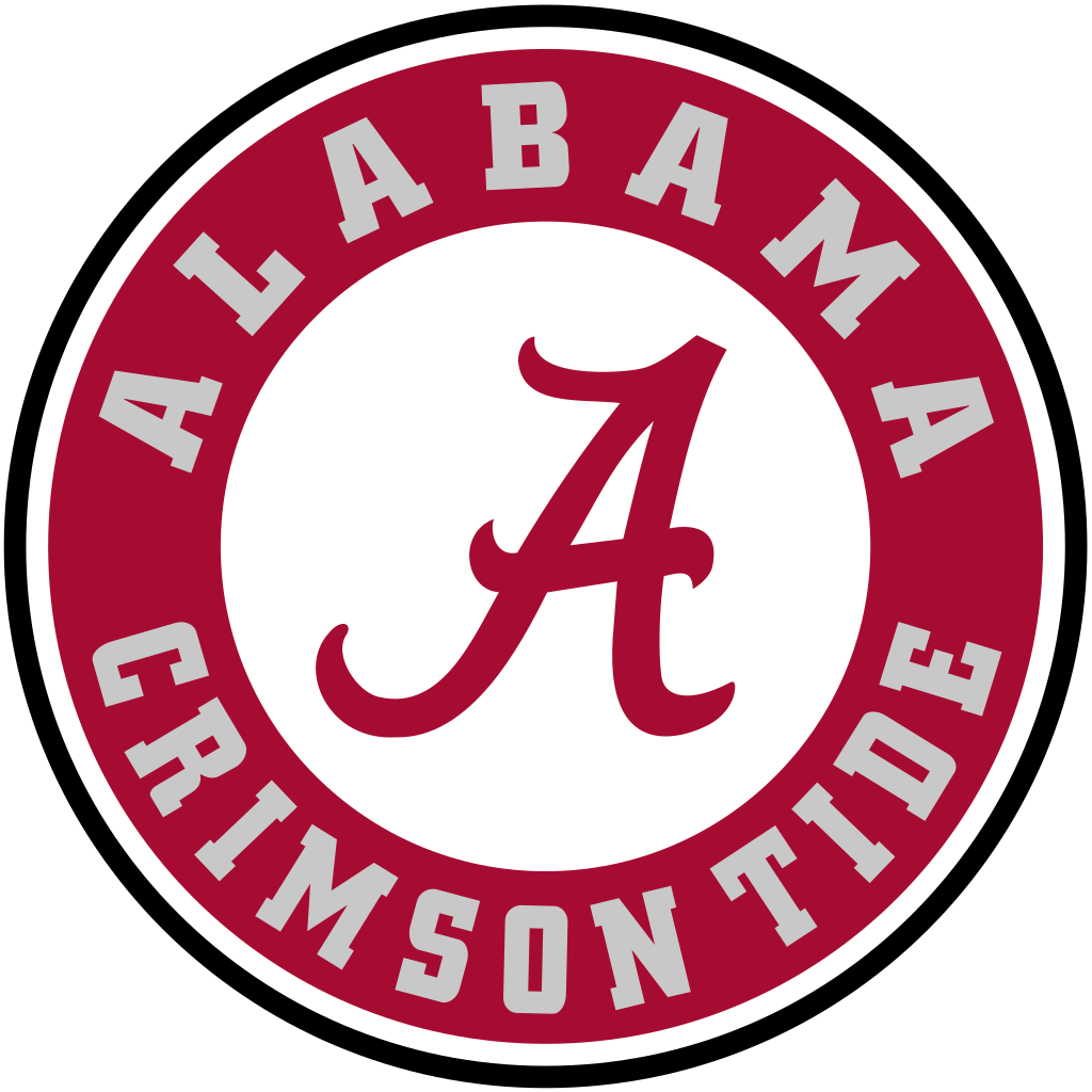 Alabama Crimson Tide official athletic logo with crimson and white colors