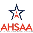 AHSAA logo: Navy star emblem with red and white color scheme