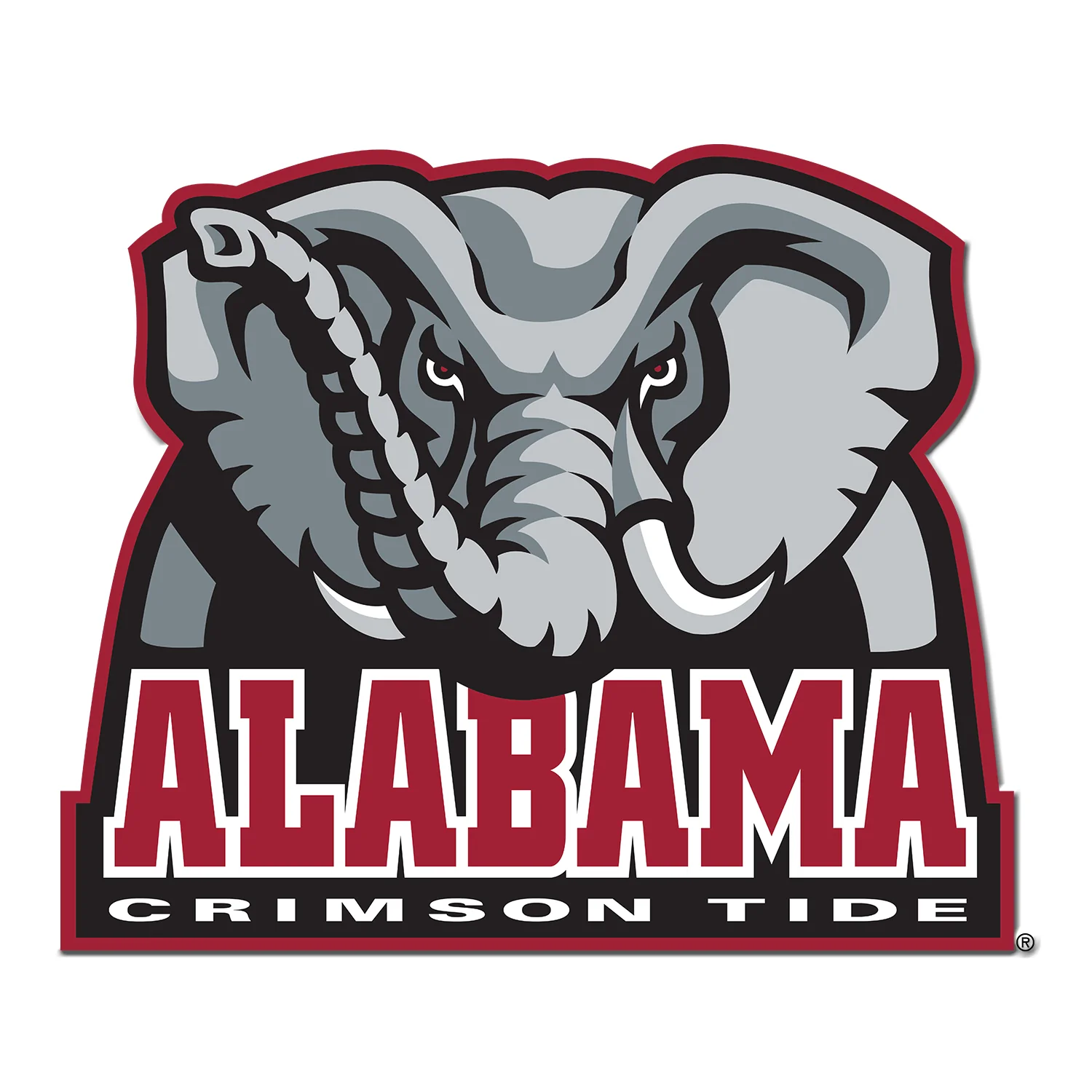 Alabama Crimson Tide official athletic logo with fierce elephant mascot