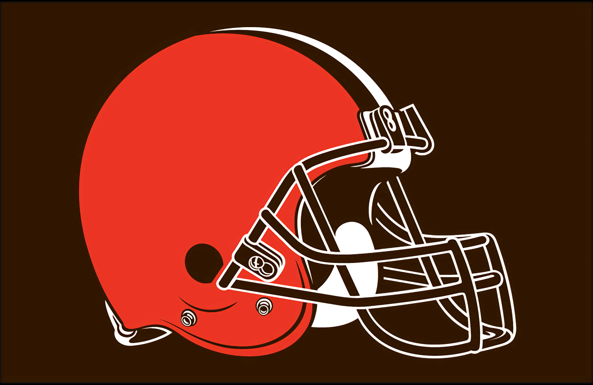 Cleveland Browns football helmet logo in bright red with white helmet details