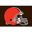 Cleveland Browns football helmet logo in bright red with white helmet details