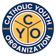 CYO Catholic Youth Organization logo in navy blue and yellow