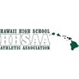Hawaii High School IHSAA Athletic Association green logo with island silhouette