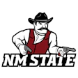 NM State Aggies logo with cowboy mascot holding two pistols