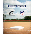 Champro and NFHS partnership logo on baseball field with base