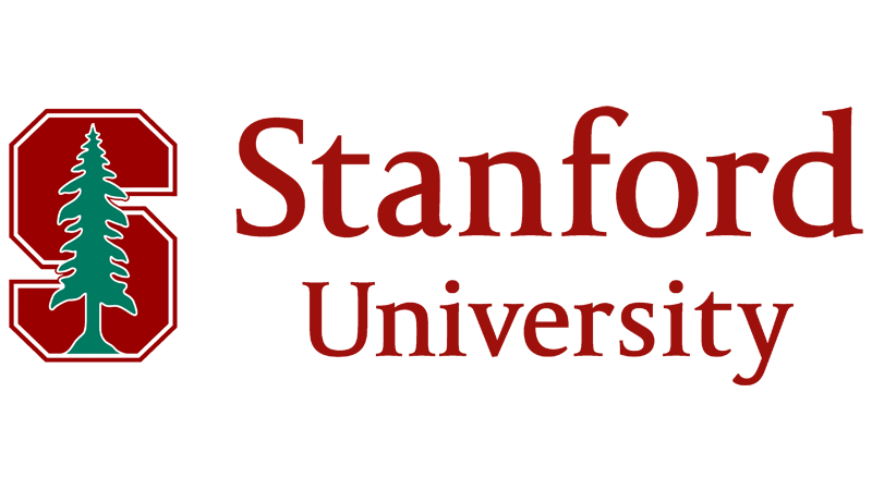 Stanford University official logo with red S and green pine tree