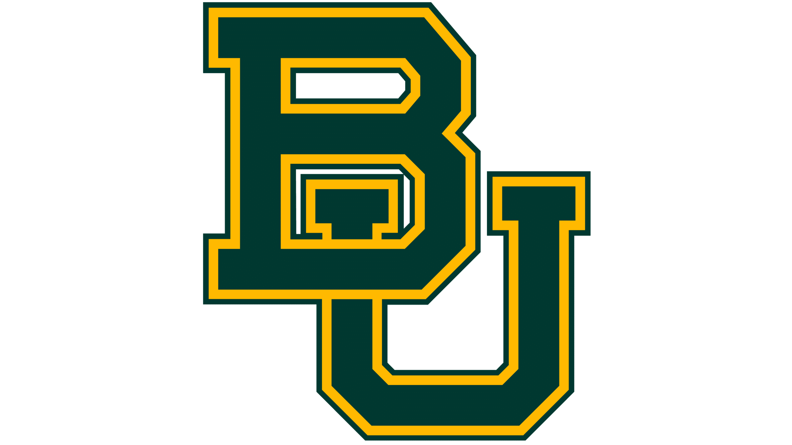 Baylor University BU logo in green and gold