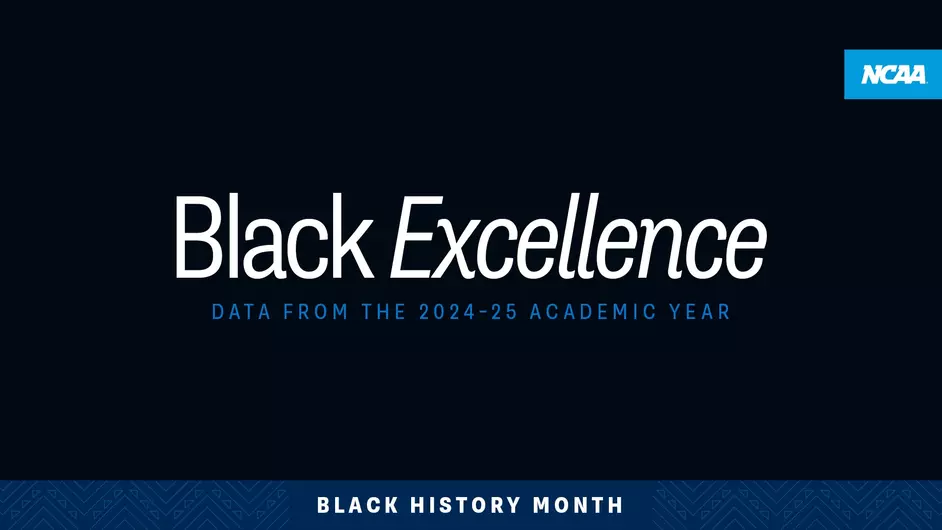 NCAA Black Excellence data graphic for 2024-25 academic year during Black History Month