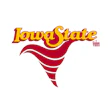 Iowa State University official logo with red cyclone graphic and yellow text