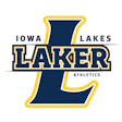 Iowa Lakes Lakers Athletics logo with blue and yellow L-shaped emblem