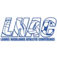 LHAC logo: Stylized blue geometric letters for Laurel Highlands Athletic Conference
