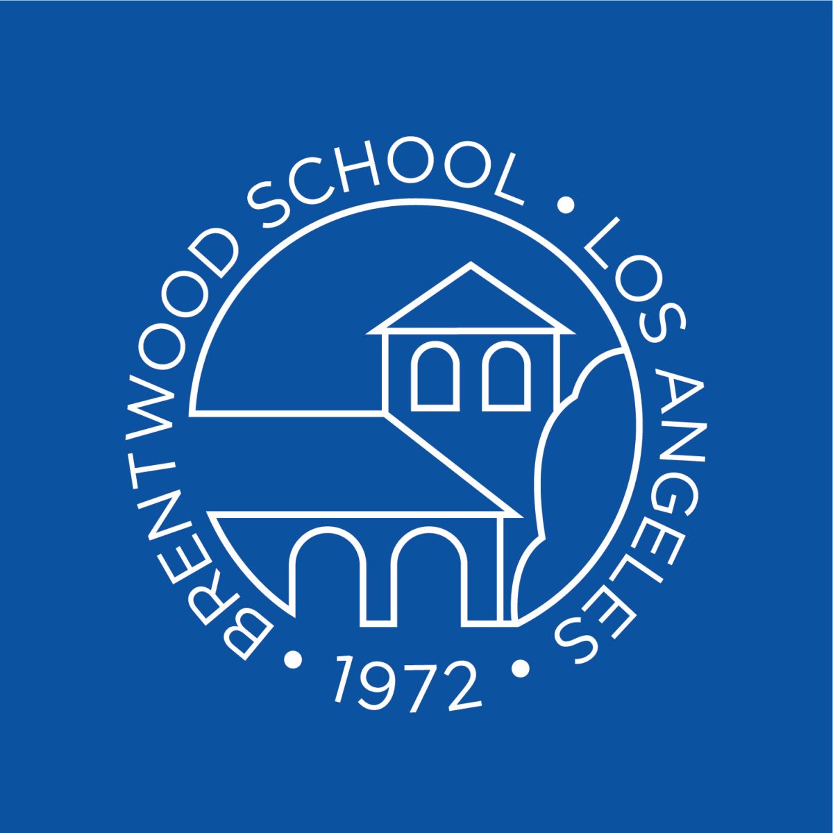 Brentwood School Los Angeles official logo with school building icon, established 1972