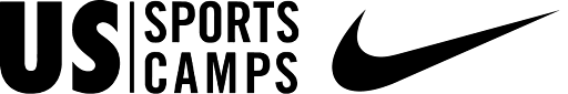 US Sports Camps logo with Nike swoosh in black and white