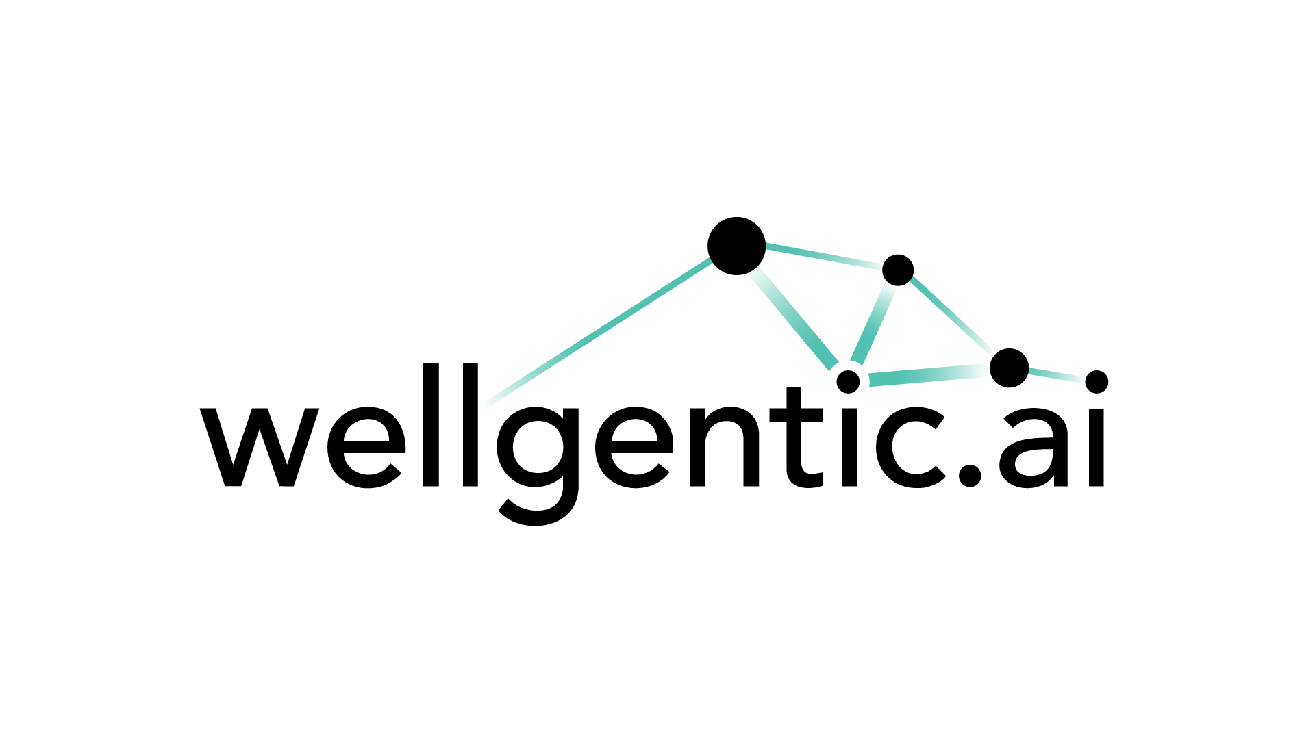 Wellgentic.ai logo with interconnected nodes in teal and black