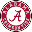 Alabama Crimson Tide circular logo with stylized A and team name