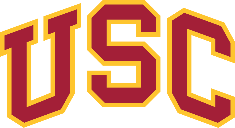 USC cardinal and gold athletic logo featuring bold block letters