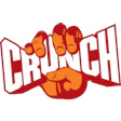 Crunch Fitness logo featuring a red and orange clenched fist with bold 'CRUNCH' text