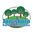 Jonesboro Parks & Recreation logo featuring stylized trees above blue banner with organization name