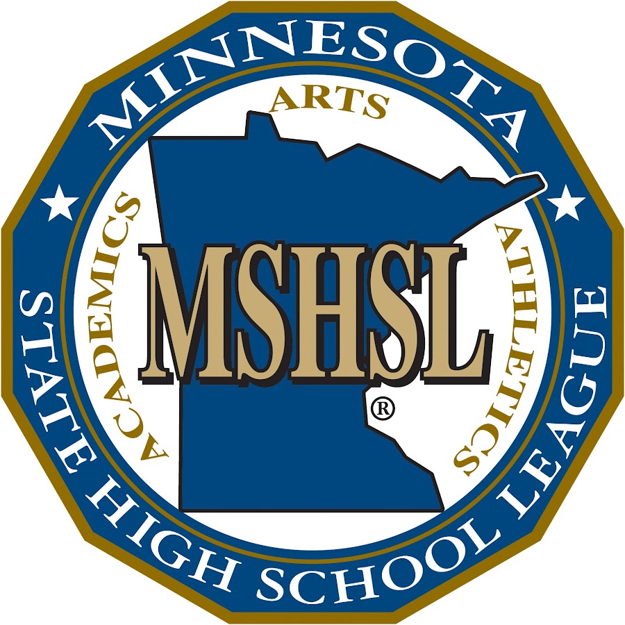 MSHSL Minnesota State High School League logo featuring state silhouette with arts and academics seal