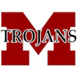Trojans athletic logo featuring red M with white text
