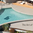 Luxury pool design with turquoise water and curved concrete edges, branded as Renault Alkorplan inspiring pool surfaces